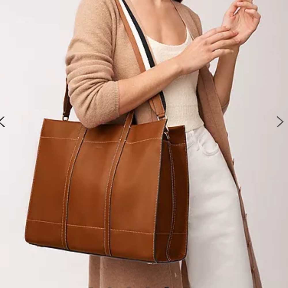 Fossil Carmen Tote Brandy Color Crossbody Strap